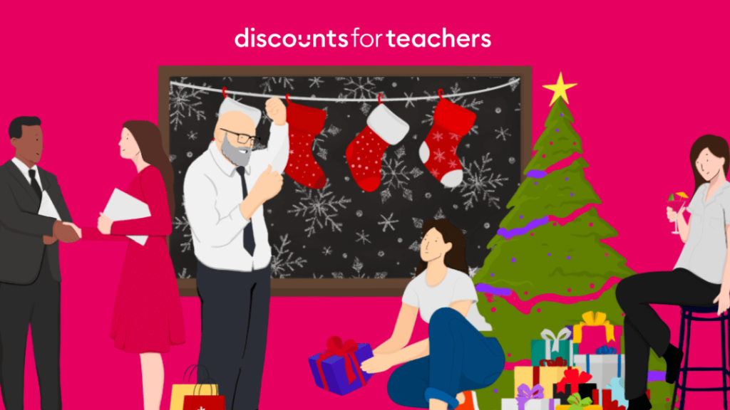 Illustration on Christmas party gift giving